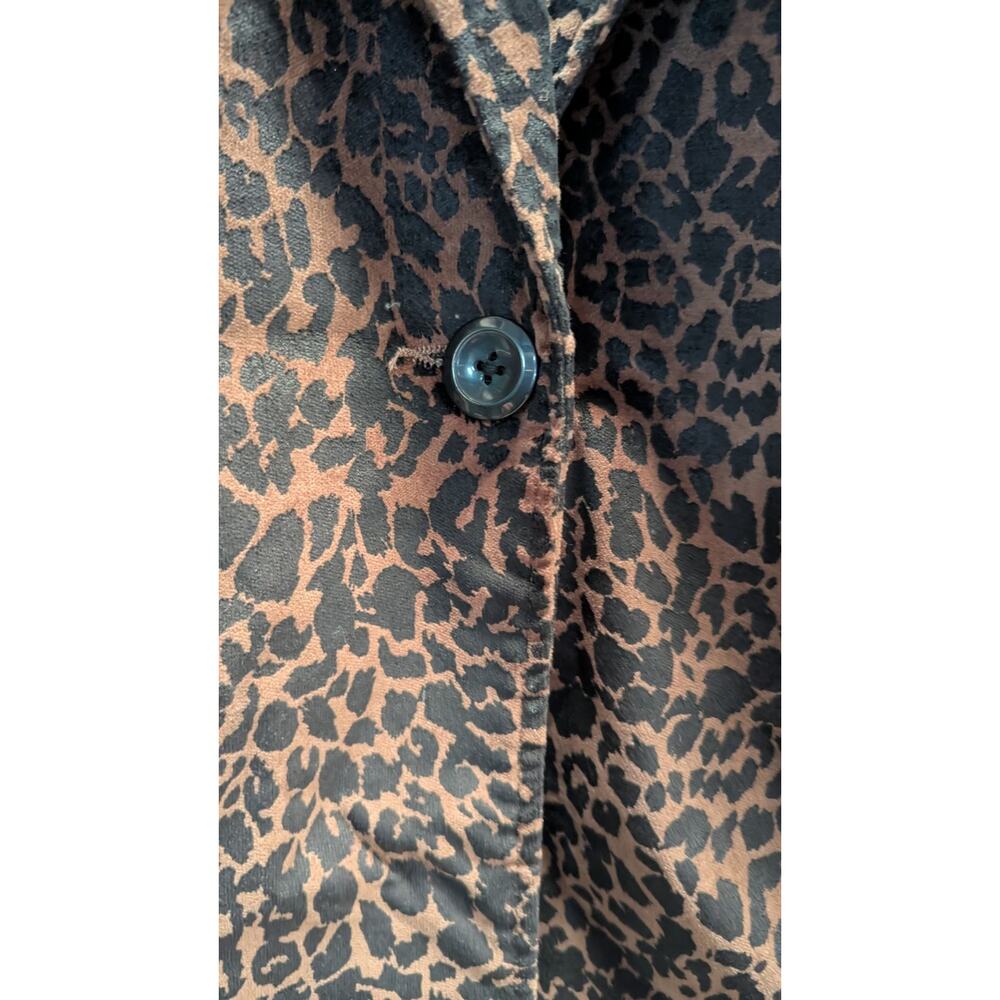 Denim & Co Velvet Leopard Animal Print Blazer Jacket Size XL B - Picture 5 of 5